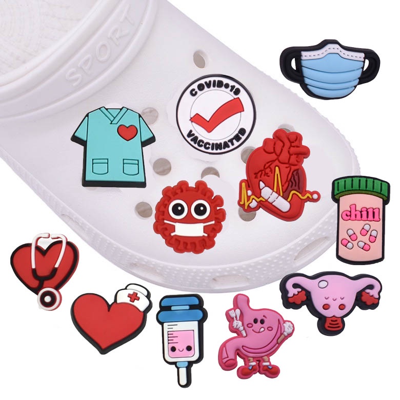 Cartoon Dentisit Ambulance Crocs Jibbits Medical Jibbitz Charm