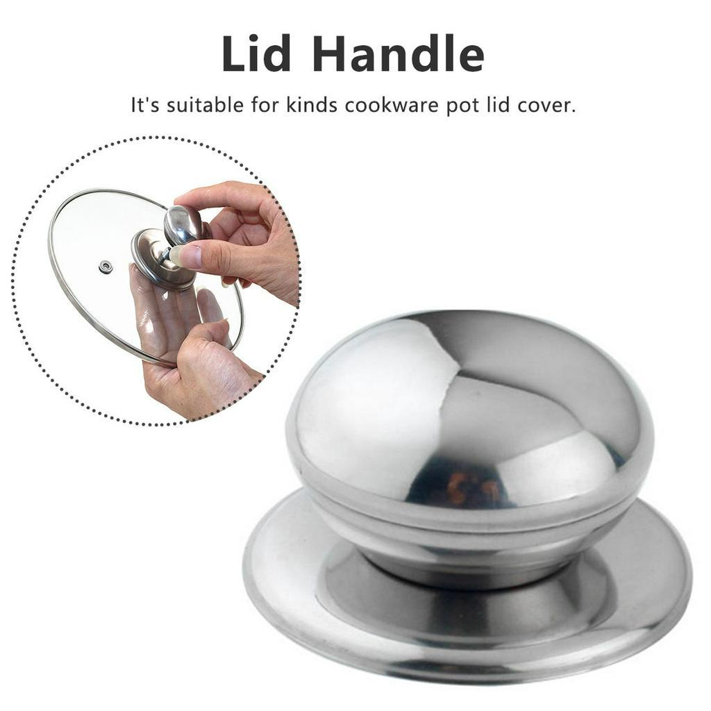 Replaceable Stainless steel Pan Pot Glass Lid Cover Handle Knob