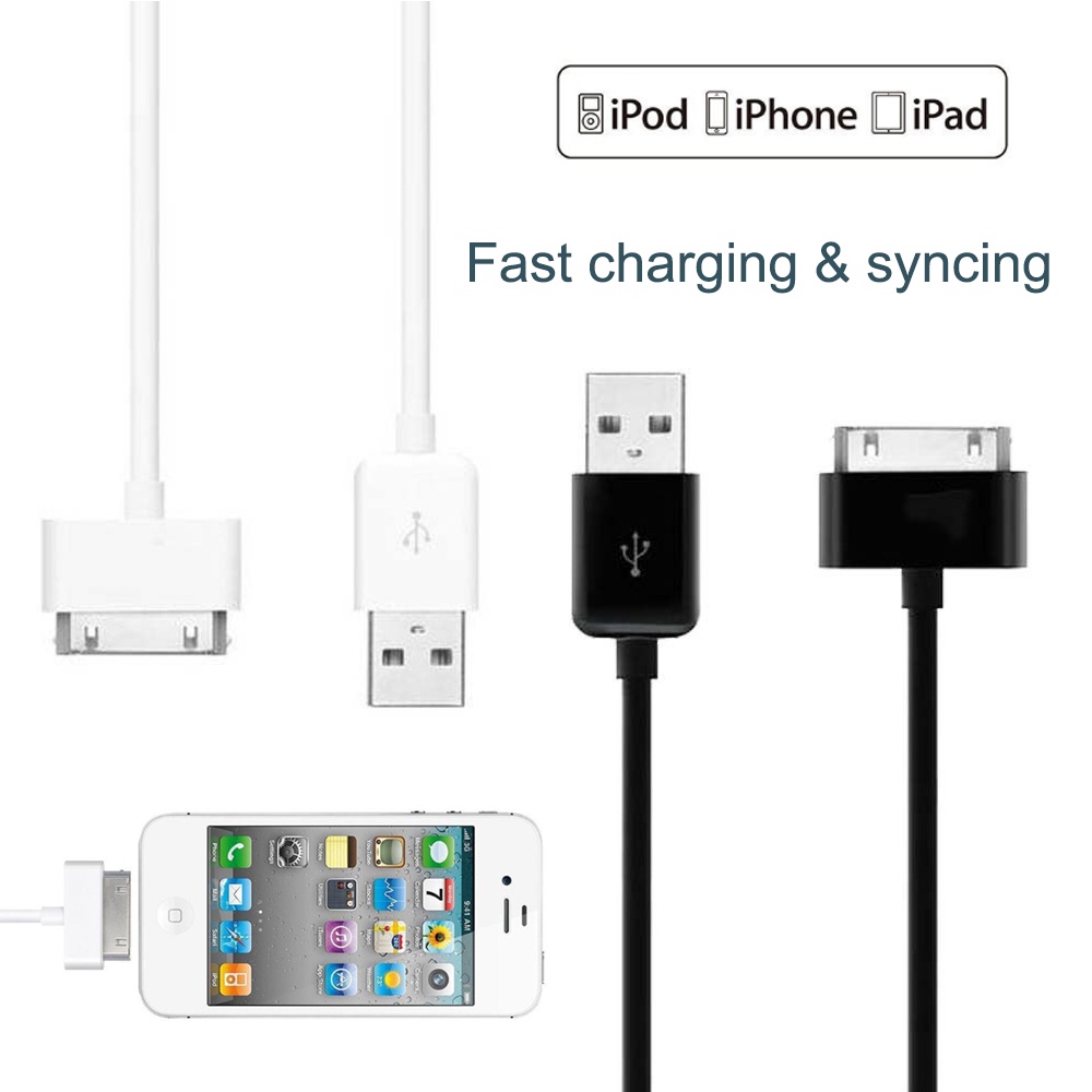 Apple III Cavo Di Ricarica E Sincronizzazione Per IPhone 4/4S/3GS, IPod, IPad 1/2/3, Bianco, 1 Metro Cavo Apple 3GS 4S - Foto 5