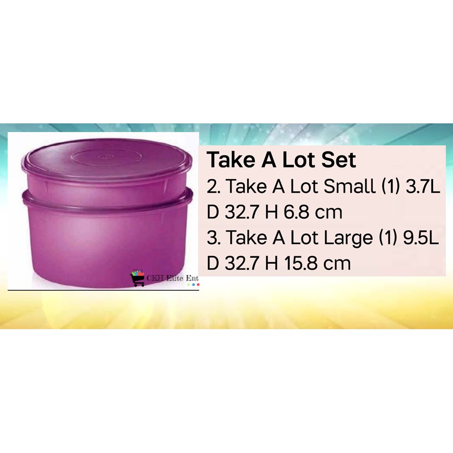 Tupperware Take A Lot Set (2 pcs 3.7L & 9.5L) | Shopee Philippines