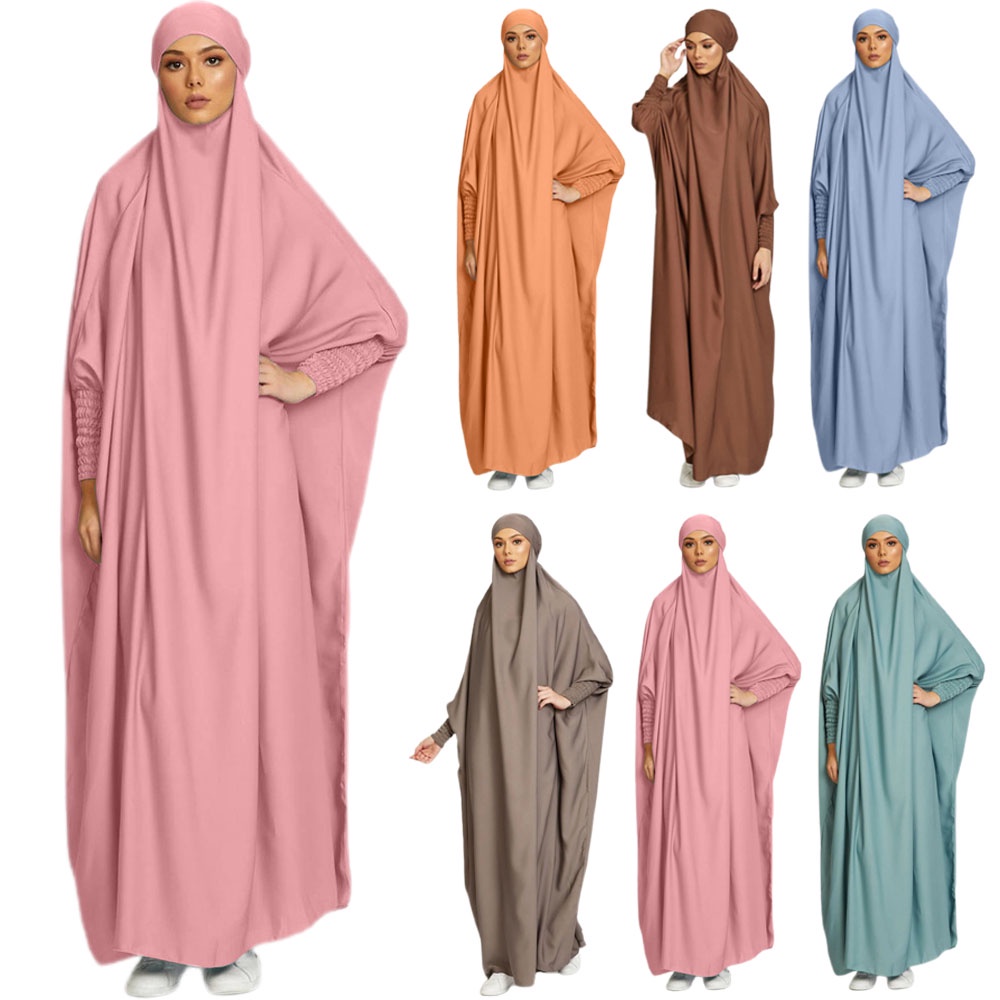 Hooded Abaya Muslim Women Prayer Garment Hijab Dress Arabic Robe