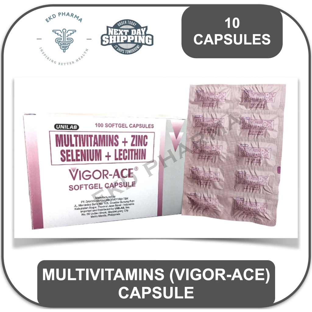 Vigor Ace Multivitamins Soft Gel Capsule [10 & 20 capsules] Expiry Date 4/2024 Shopee
