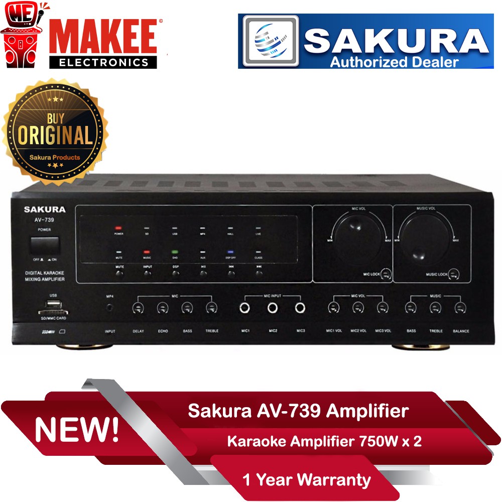 Sakura AV-739 750W X 2 Karaoke Mixing Amplifier | Shopee Philippines