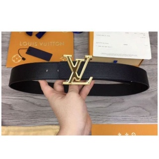 Louis Vuitton Men's Light Gray Leather LV Prism 40 MM Belt M0165