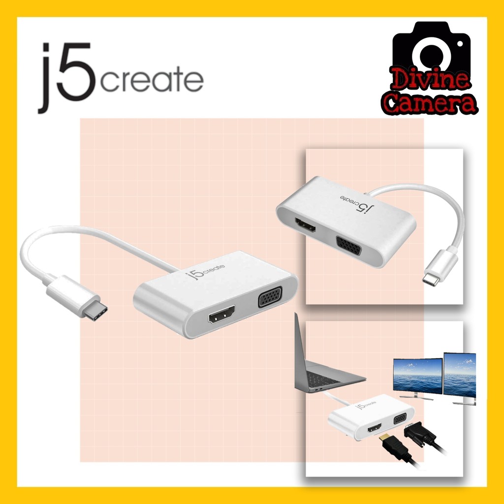 J5 Create USB TypeC to HDMI & VGA Multi Adapter (JCA174) Shopee