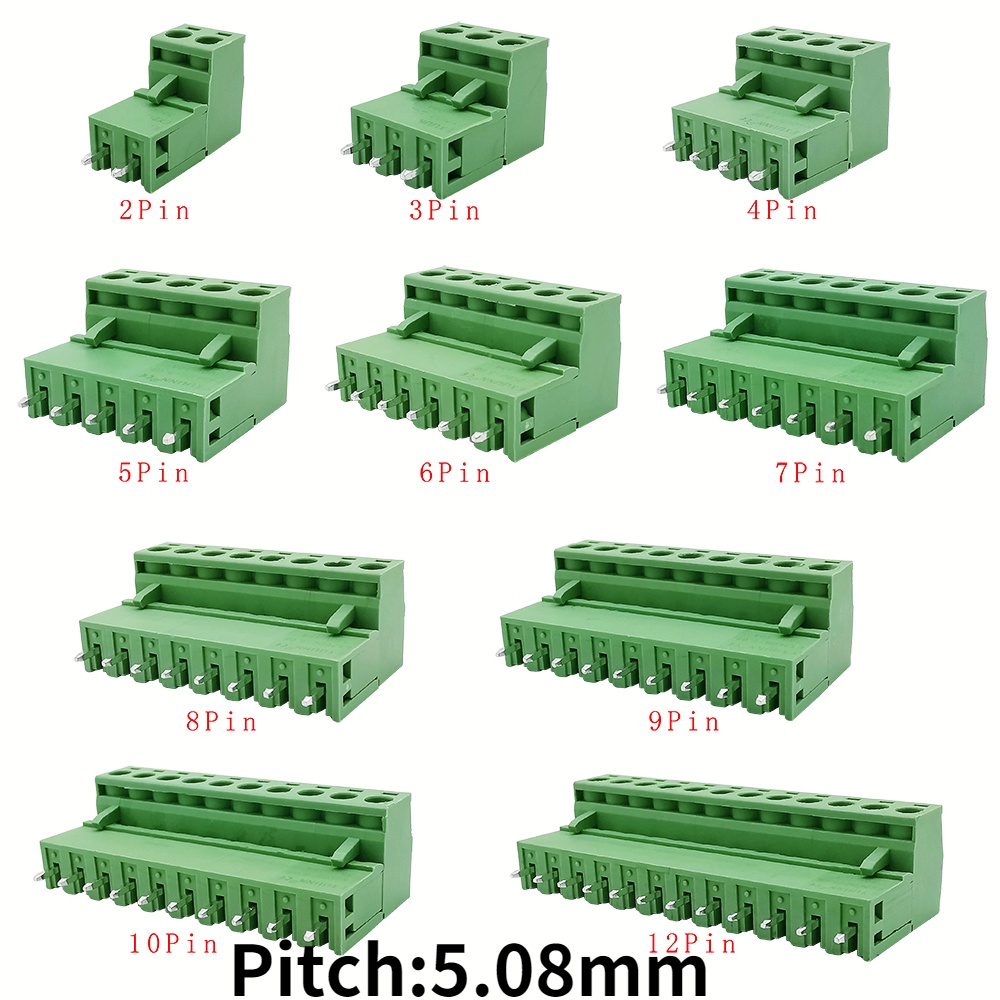 5Pair 5.08mm 2EDG 2/3/4/5/6/7/8/9/10/12Pin PCB Screw Terminal Block