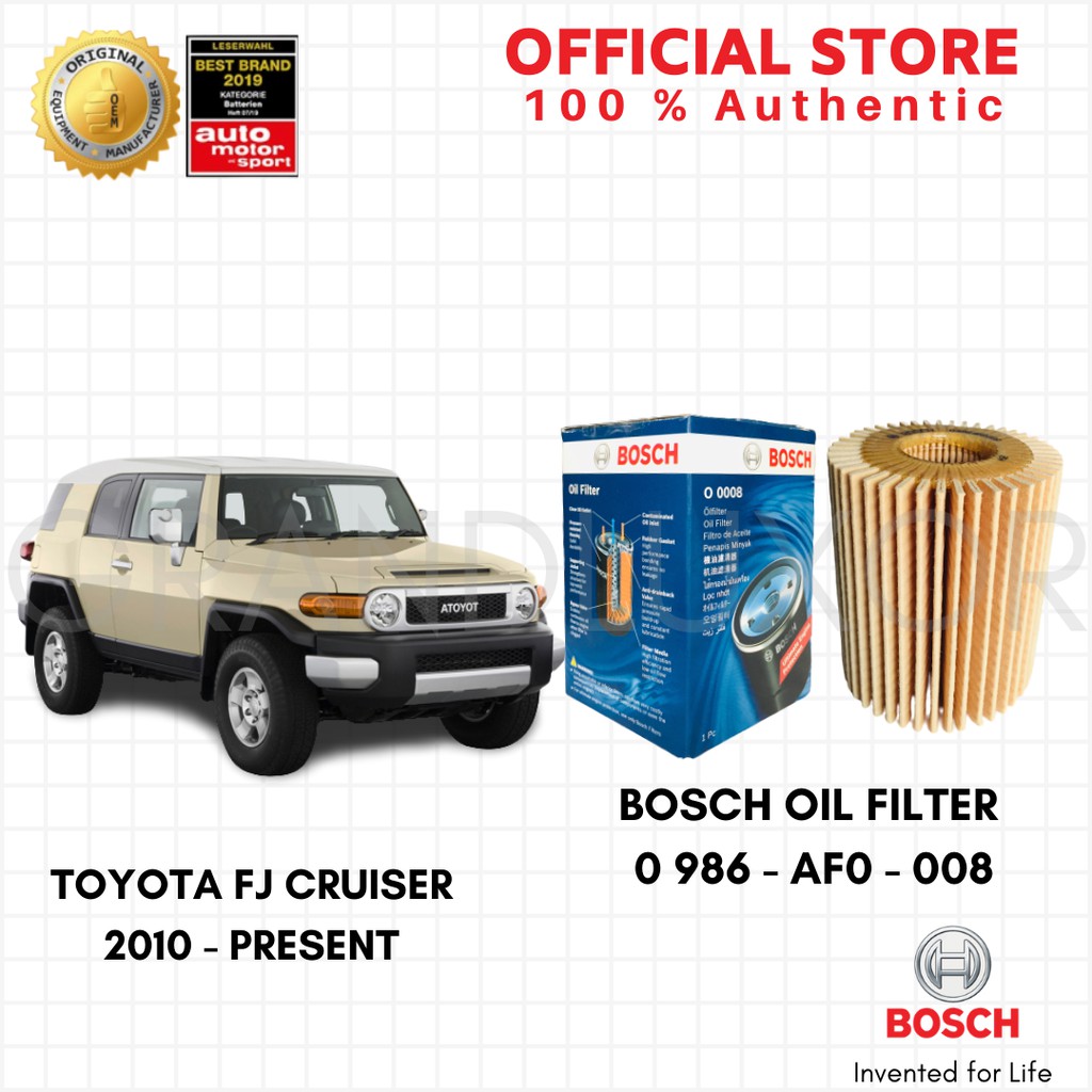 Bosch Oil Filter O0008 For Toyota Fj Cruiser 2010-Present (0-986-Af0 ...