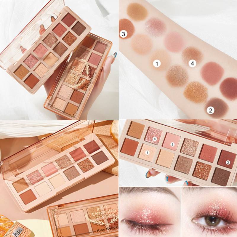 KISS BEAUTY 12 Colors Eyeshadow Palette Eyes Makeup Eye Shadow Make Up Powder Pearl Matte