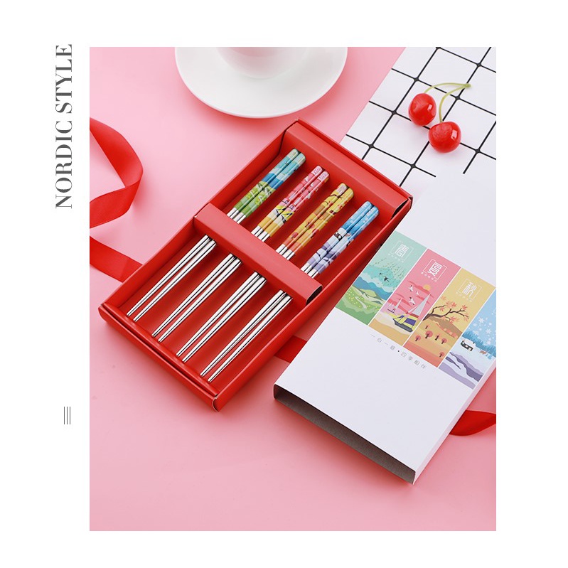 Chopsticks Gift Set (design - Fall, Winter, Summer & Spring) | Shopee ...