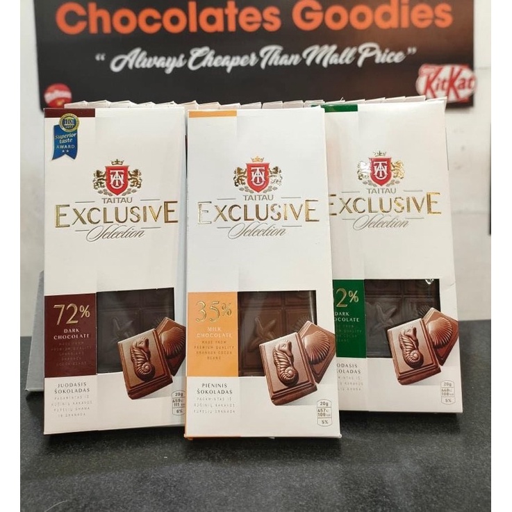 Taitau Exclusive Selection 35 Milk Chocolate, 52 & 72 Dark Chocolate (100g) Shopee Philippines
