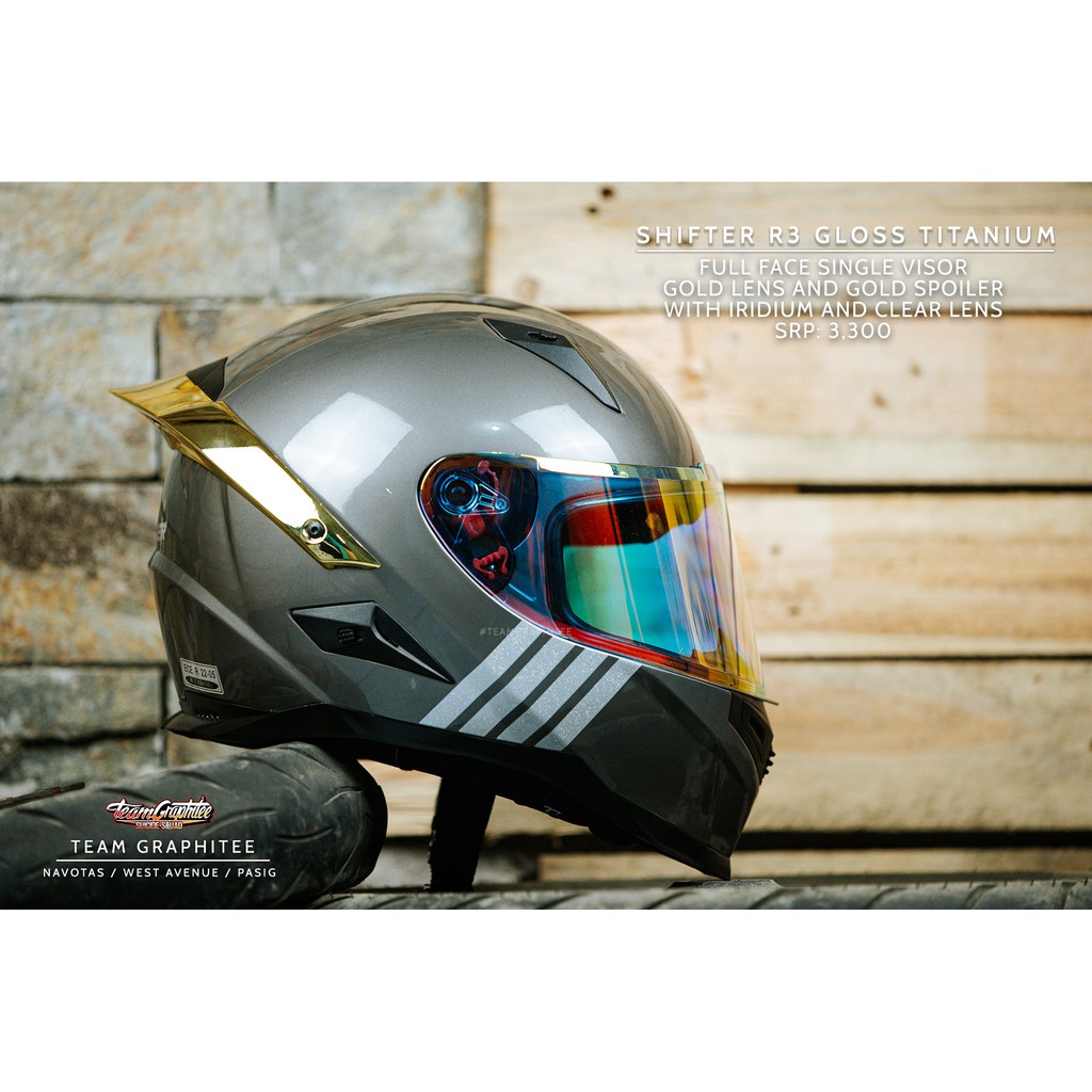 SHIFTER R3 full face helmet iriduim lens with spoiler Shopee Philippines