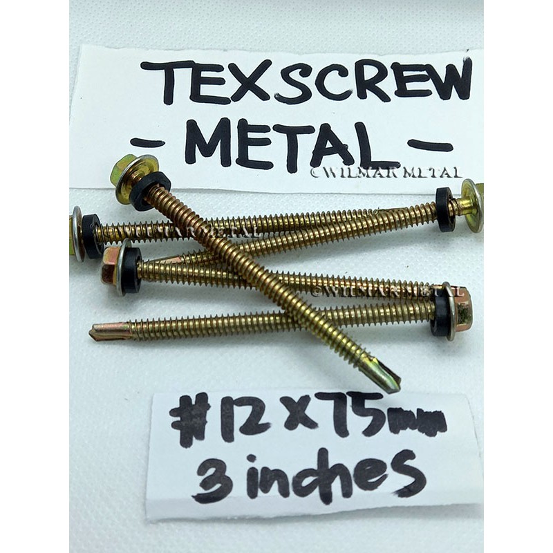 100 pcs TEXSCREW #12 X 75 (3 INCHES) FOR METAL | Shopee Philippines