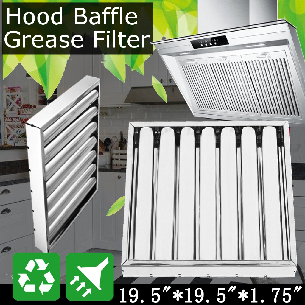 Stainless Steel Kitchen Hood Extractor Fan Grease filter baffle Cooker Clean Pollution Filter