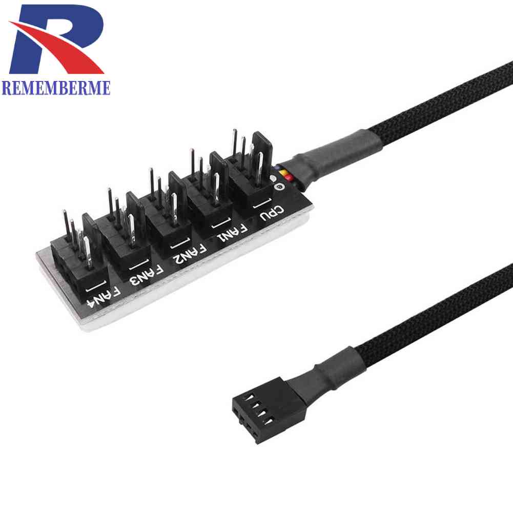 1 to 5 4-Pin PWM Fan Hub Splitter Adapter CPU Cooler Fan PC Case ...
