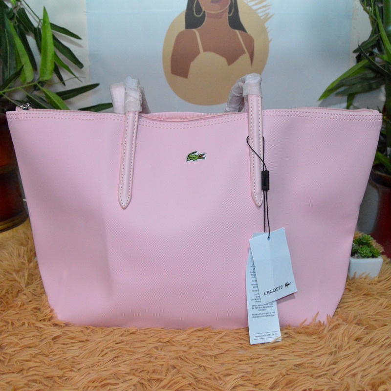 Lacoste tote bag pink new arrivals