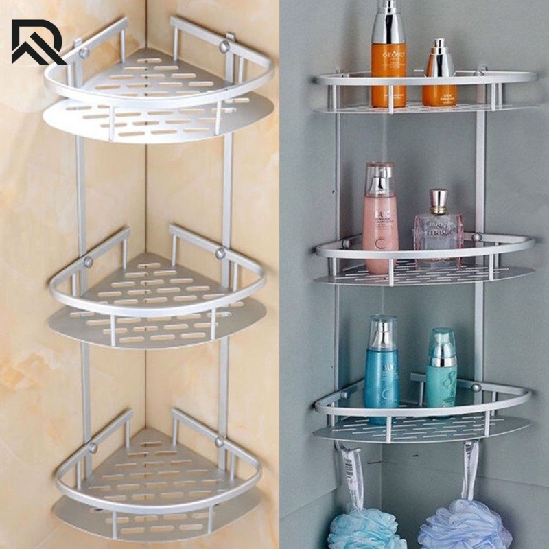 3 Layer Corner Bathroom Rack Triangular Bathroom Corner Organizer Rack