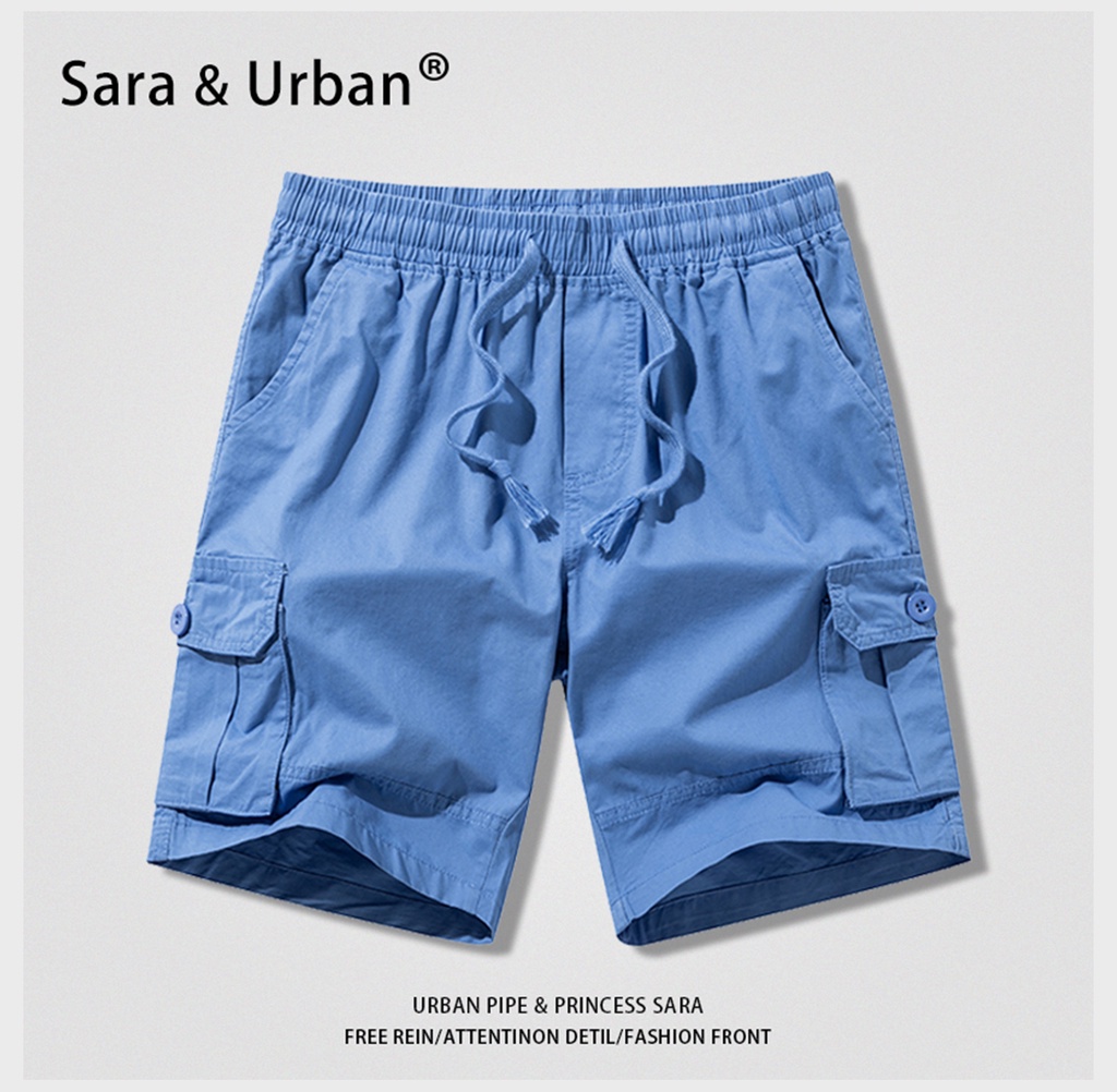 [Size:28-40]URBAN PIPE 6 Pocket Cargo Shorts For Men Knee-Length ...