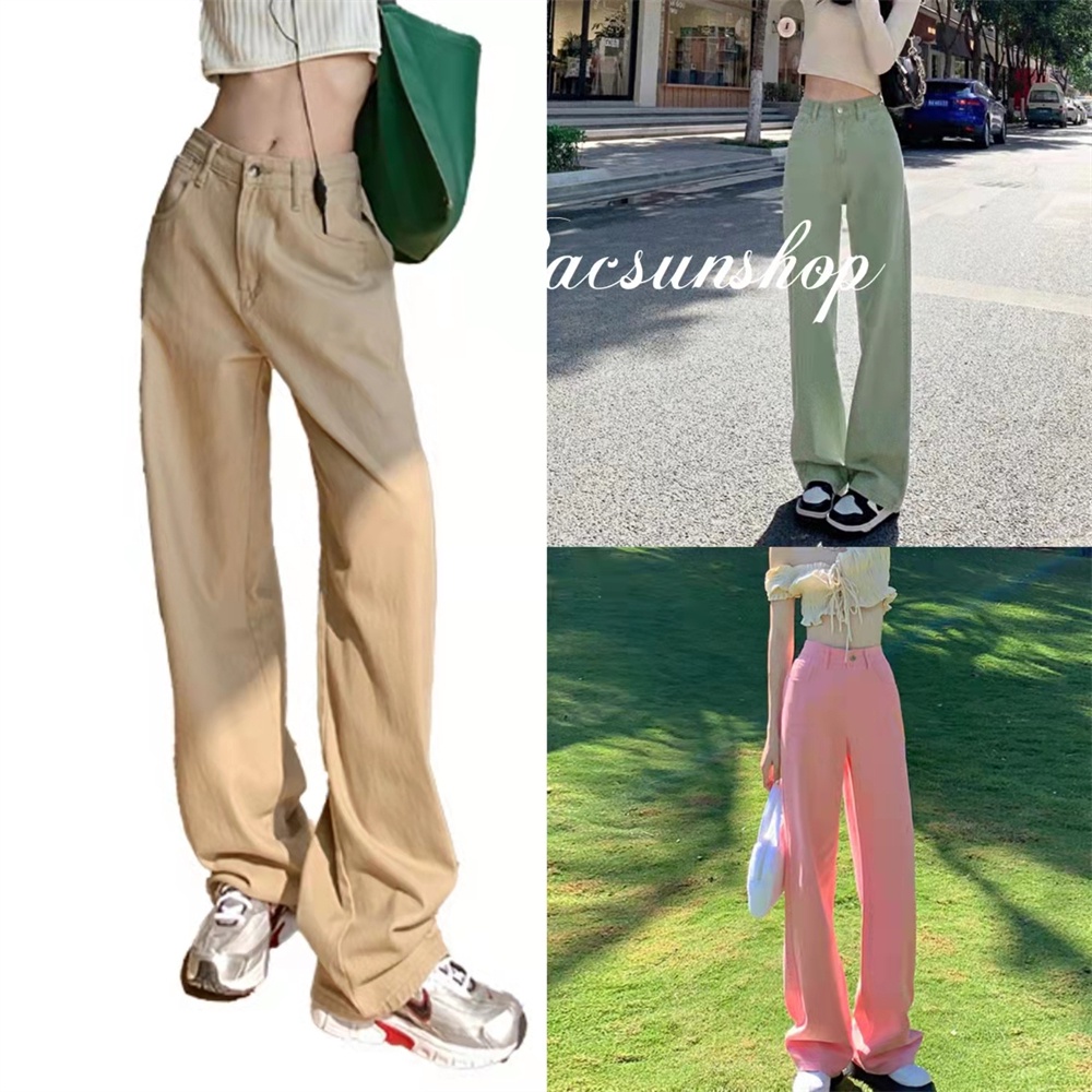 Women's Casual Wide Leg Pants Solid Color High Waist Loose Trousers ...