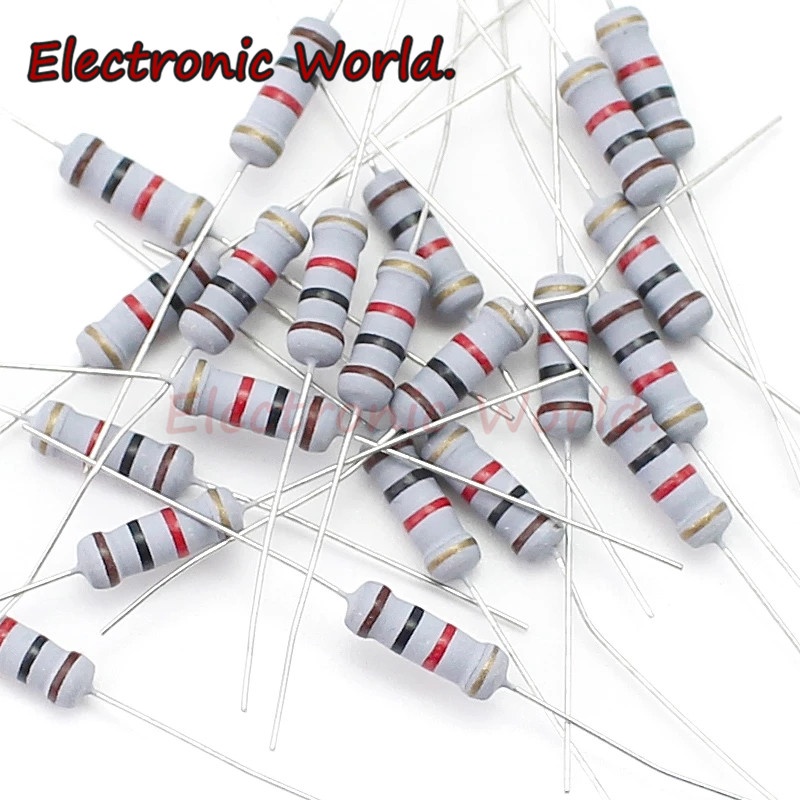 1W 2W 3W 5W Carbon Film Weerstand Serie Classificatie Kit Weerstand Kit Ohm Kleur Ring Weerstand 0,1~750R 1K ~ 820K (Maat: 3W 0,1-750R 150 stuks