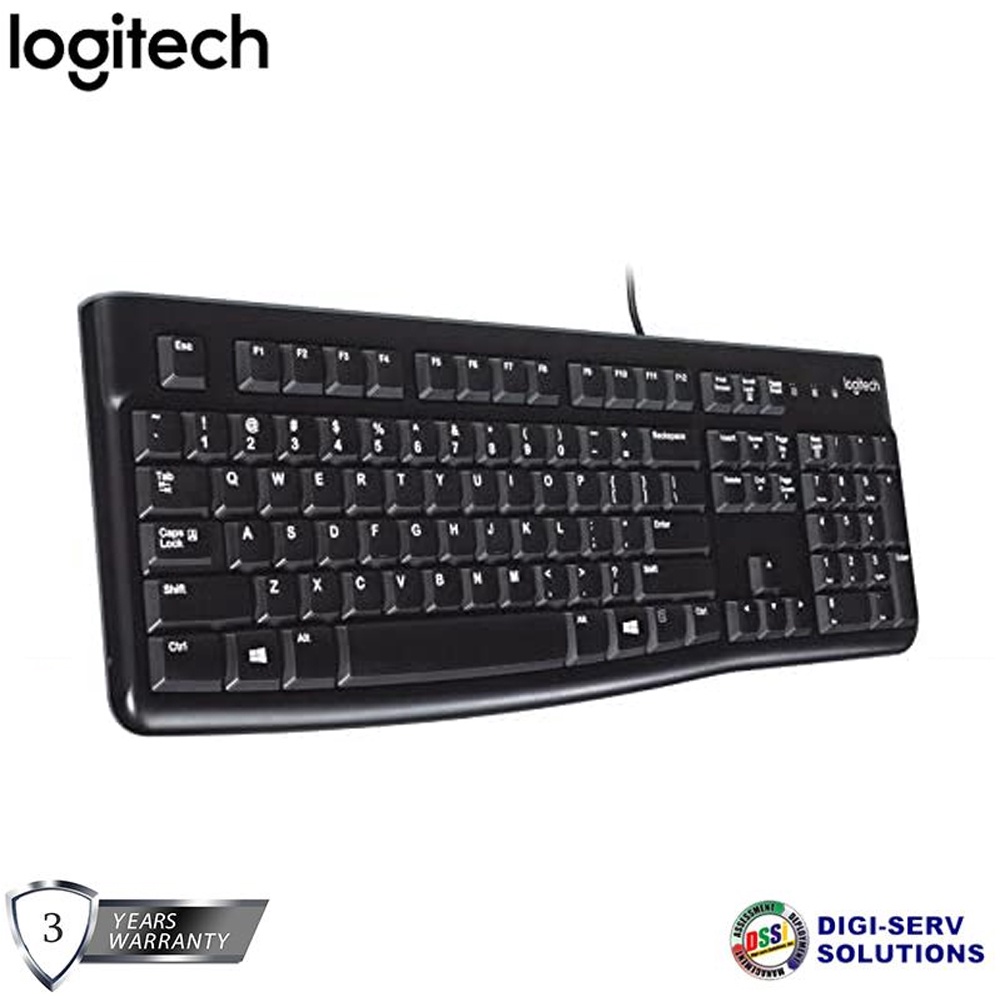 Logitech K120 Wired Standard USB Keyboard Comfortable Quiet Typing ...