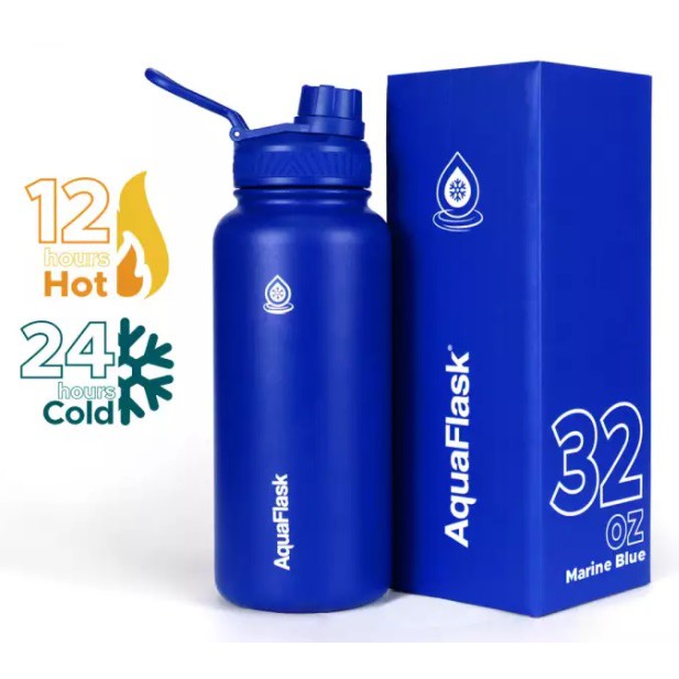 Aquaflask 32oz Wide Mouth with Cap Lid Vacuum Insulated Drinking Water ...