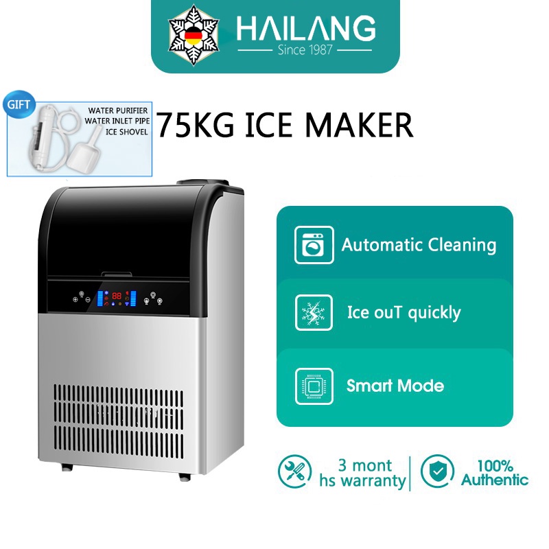 HAILANG Automatic Ice Machine 60HZ 75Kg | Shopee Philippines