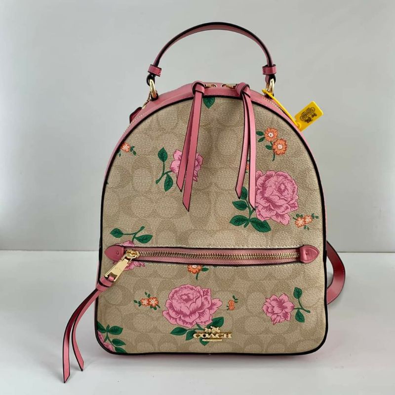 Jordyn backpack in signature canvas with prairie rose print new arrivals