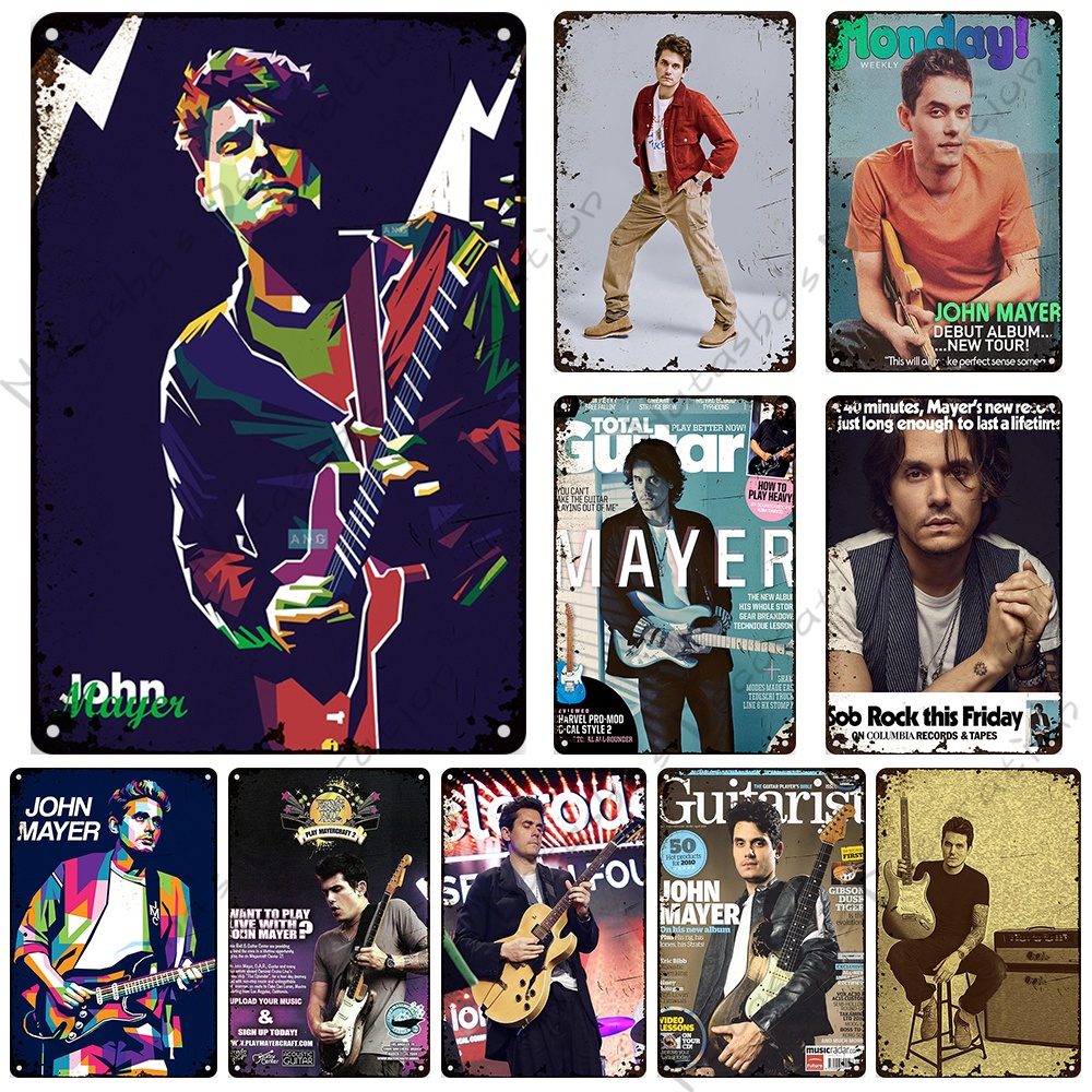 John Mayer Metal Sign Music Poster Blules Vintage Poster Club Man Cave