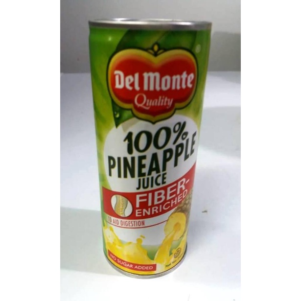 Del Monte 100 Pineapple Juice Fiber Enriched (6 x 240 ml) Shopee