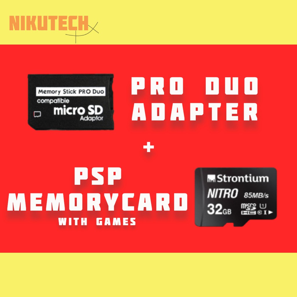 32GB Micro SD MEMORY CARD full of PSP Games and Pro Duo Adapter | Shopee  Philippines