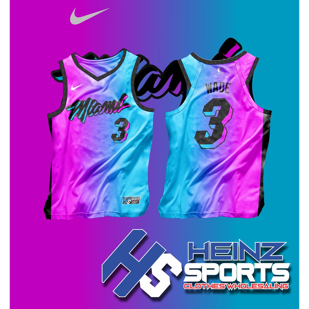 MIAMI HEAT WADE BLACK HG JERSEY FULL SUBLIMATION