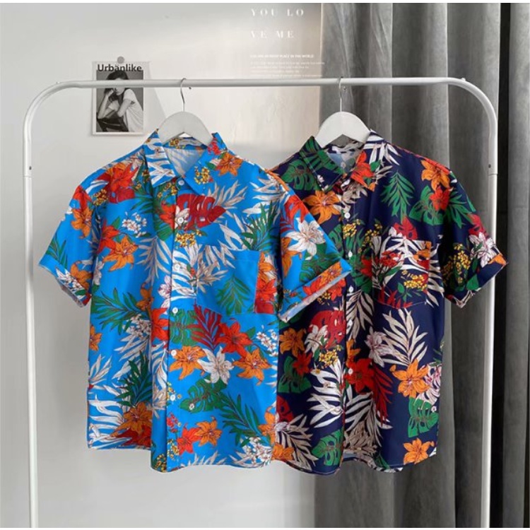 Fashion Floral Shirt Retro Short Sleeve Loose Beach Flower Shirt