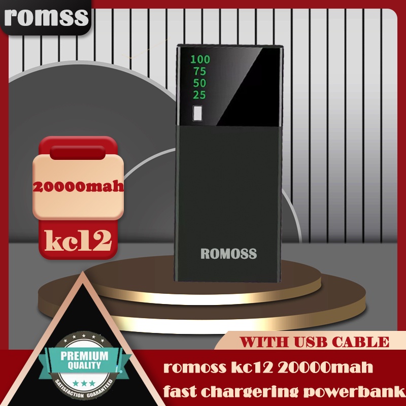 ROMOSS powerbank KC12 20000mah DUAL OUTPUT LED Digital Display