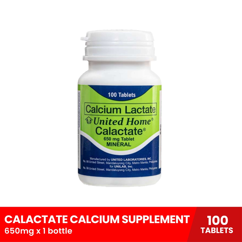 UNITED HOME CALACTATE Calcium Supplement 650mg x 1 bottle (Supplement ...