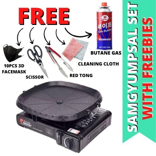 PORTABLE SAMGYUPSAL GRILL PAN SET INDOOR/OUTDOOR STOVE Best for