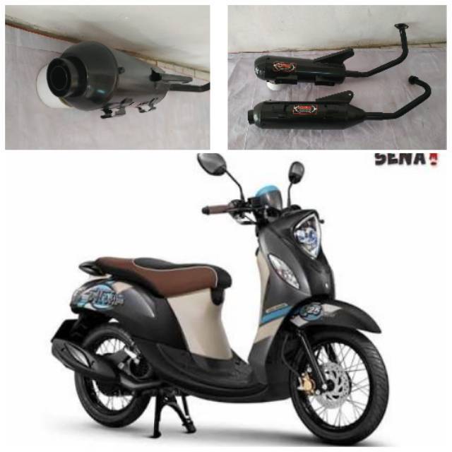 Standard Racing Exhaust Muffler For Yamaha Fino Fi 125 Full Bass Empul ...