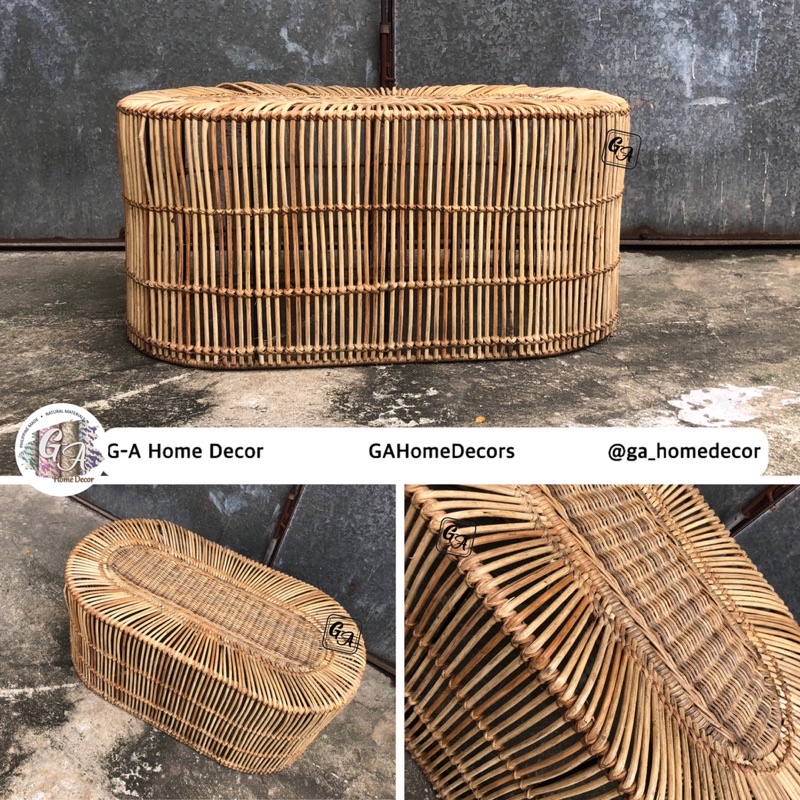 Rattan Stick Oval Center Table - Natural Material | Shopee Philippines