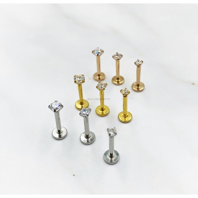 Crystal Labret | Non Tarnish 316L Surgical Steel | Sold per piece ...
