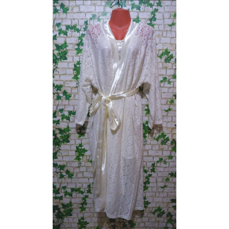 BRIDAL ROBE WITH FULL LACE/INNER DRESS | Shopee Philippines