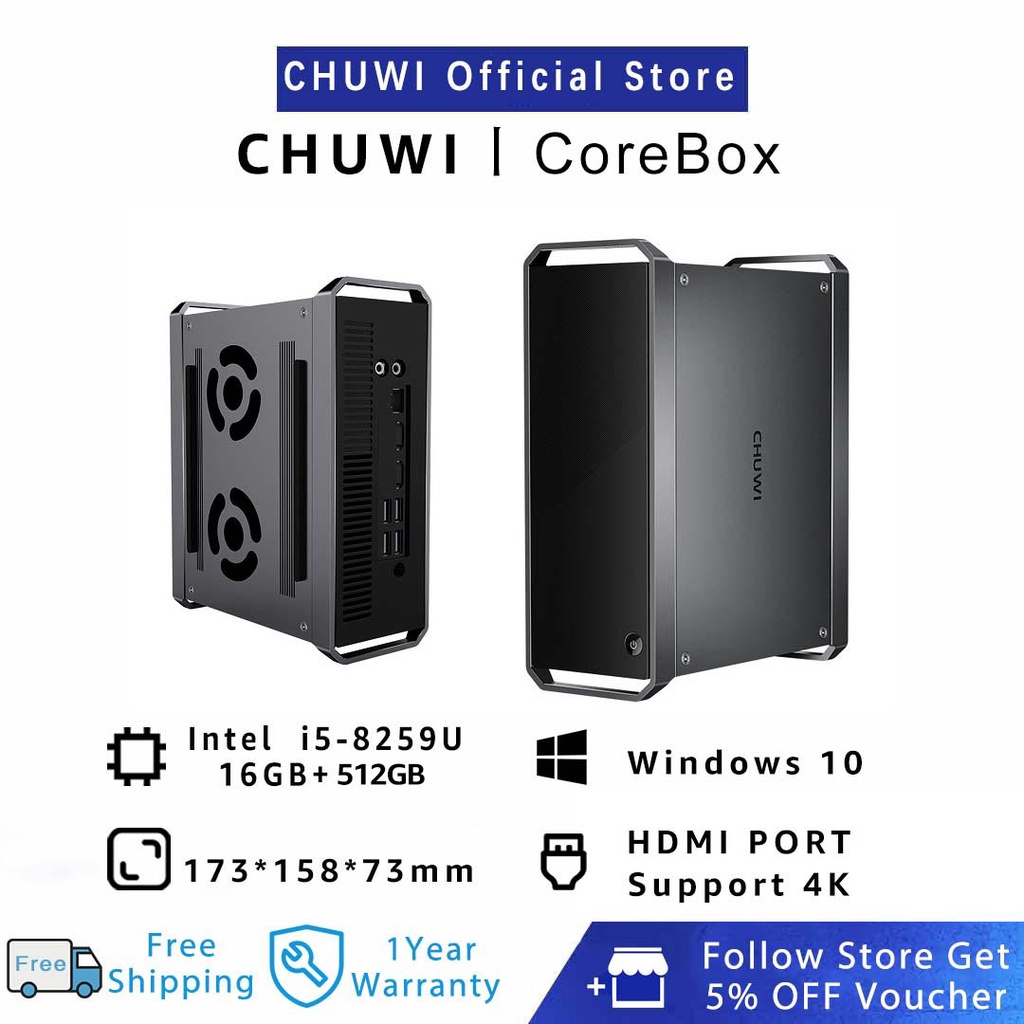 CHUWI Official CoreBox Mini Desktop-PC | Intel Core i5-8259U CPU 3.8Ghz ...