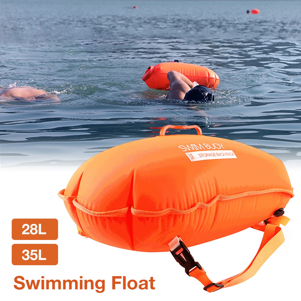 28/35L Swimming Bag Inflatable Swimming Buoy Life Bag Tow Floating Dry