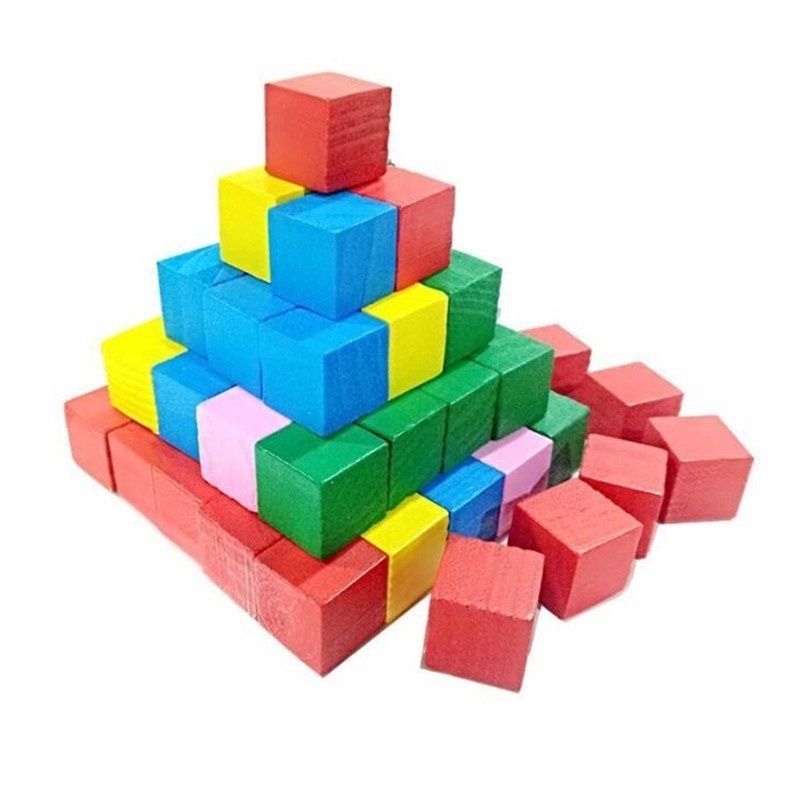 20 Pcs/set Infant Building Blocks Cube Wooden Stack Block Baby Kids ...