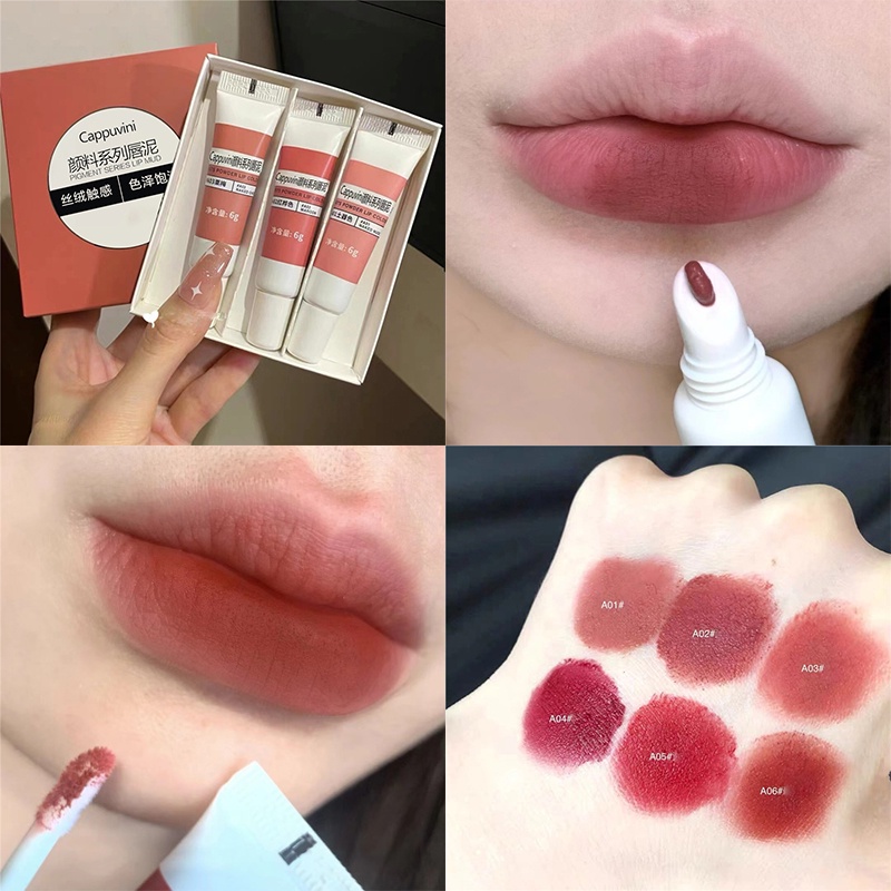 12 Colors Waterproof Matte Nude Lipstick Toothpaste Tube Pigment Dark ...
