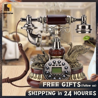 Antique Telephone, Fixed Digital Vintage Telephone Classic European Retro  Landline Telephone Corded with Hanging Headset for Home Hotel Office Decor