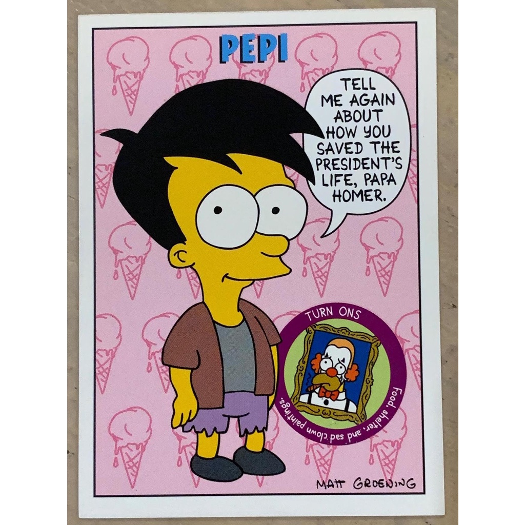 1994 skybox the simpsons trading card llewellyn sinclair kodos mindy