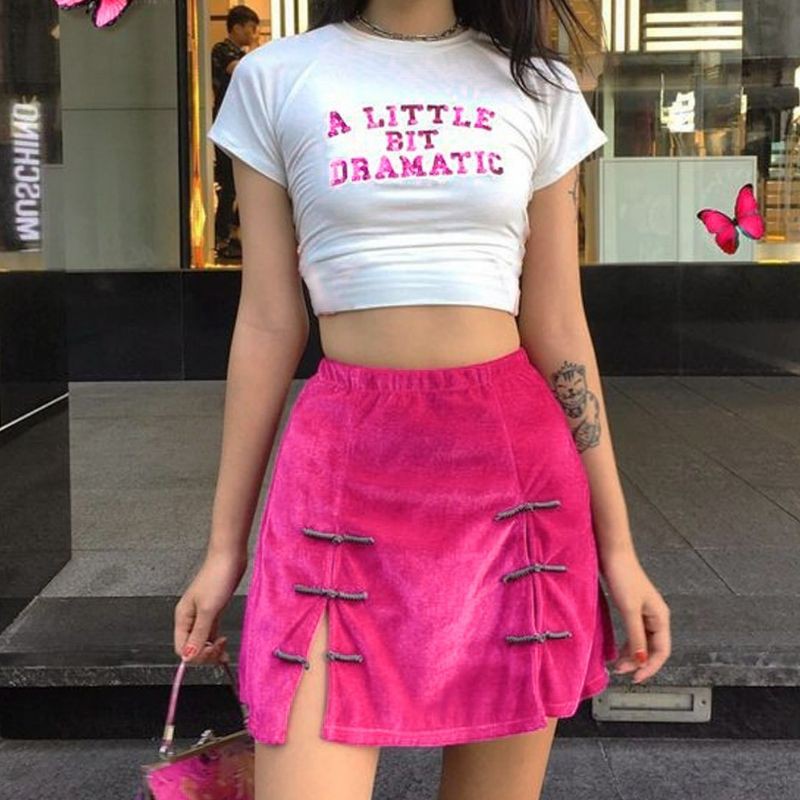 Baby Tees Korean Pink Aesthetic inspired Black and White Basic Crop top ...