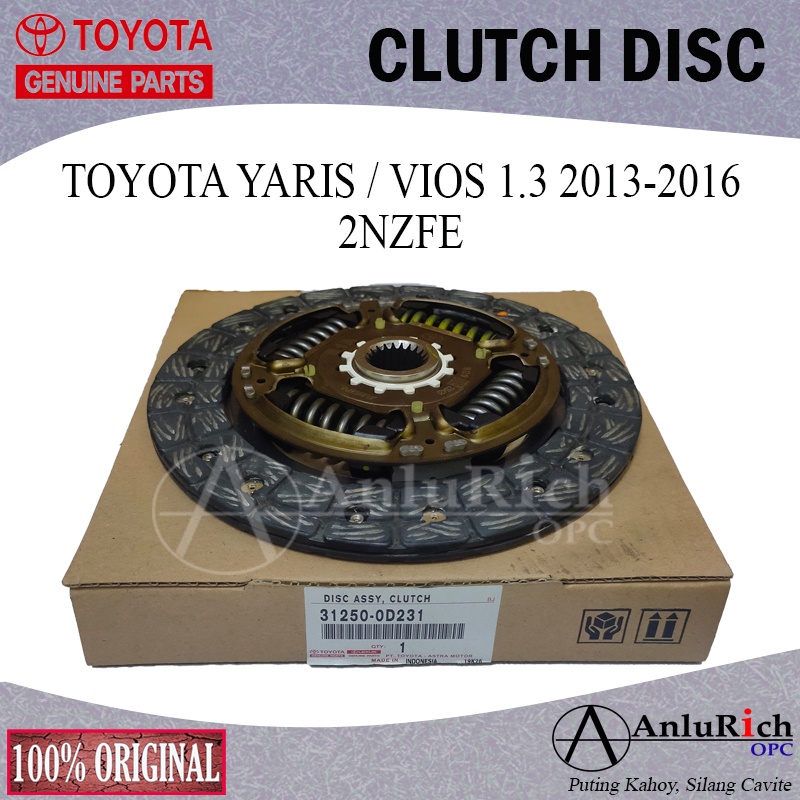 GENUINE TOYOTA CLUTCH DISC TOYOTA YARIS / VIOS 1.3 2013-2016 2NZFE ...