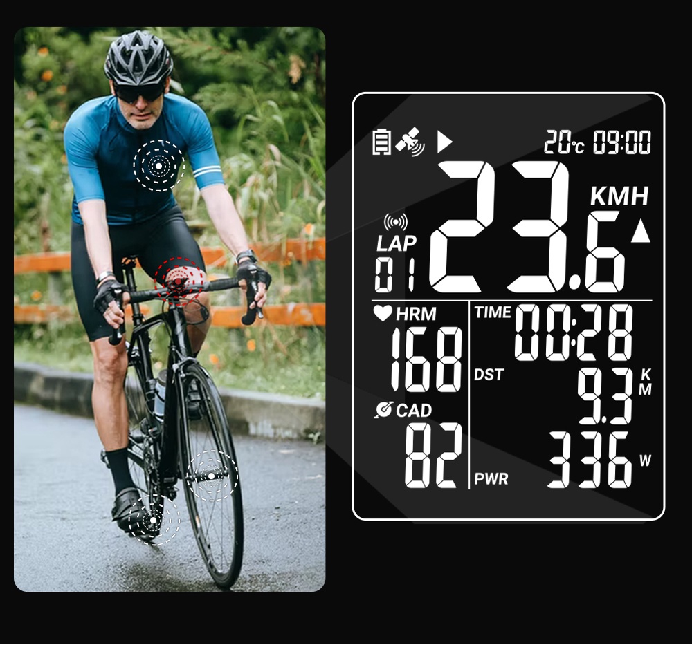 ThinkRider BC108 GPS Smart Bike Computer ANT+ BLE Powermeter IPX7 ...