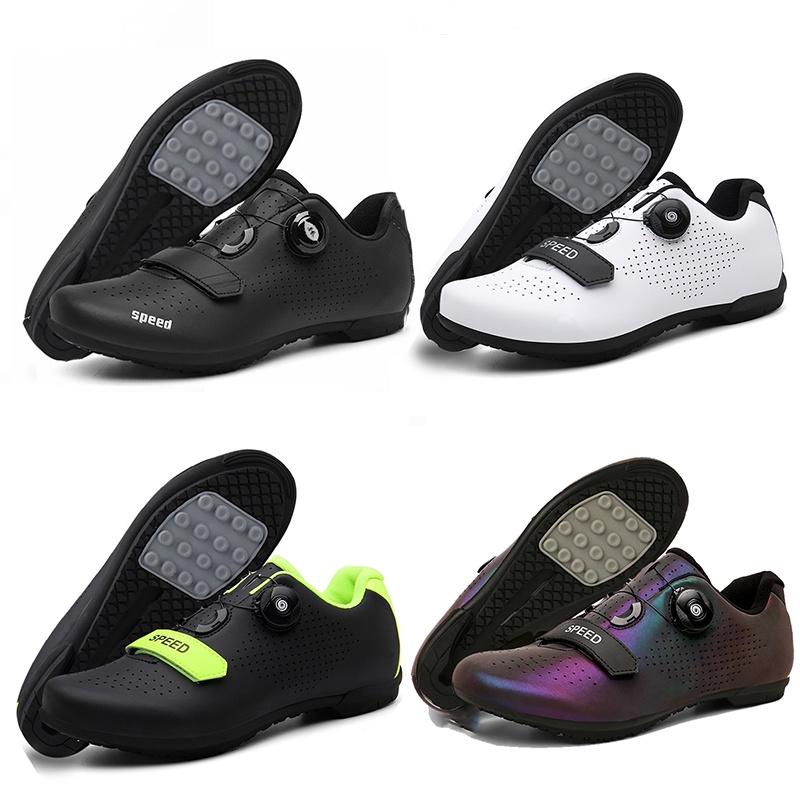 COD Black Cycling Shoes Non Cleats Men Roadbike Non Locking Bike Shoes ...