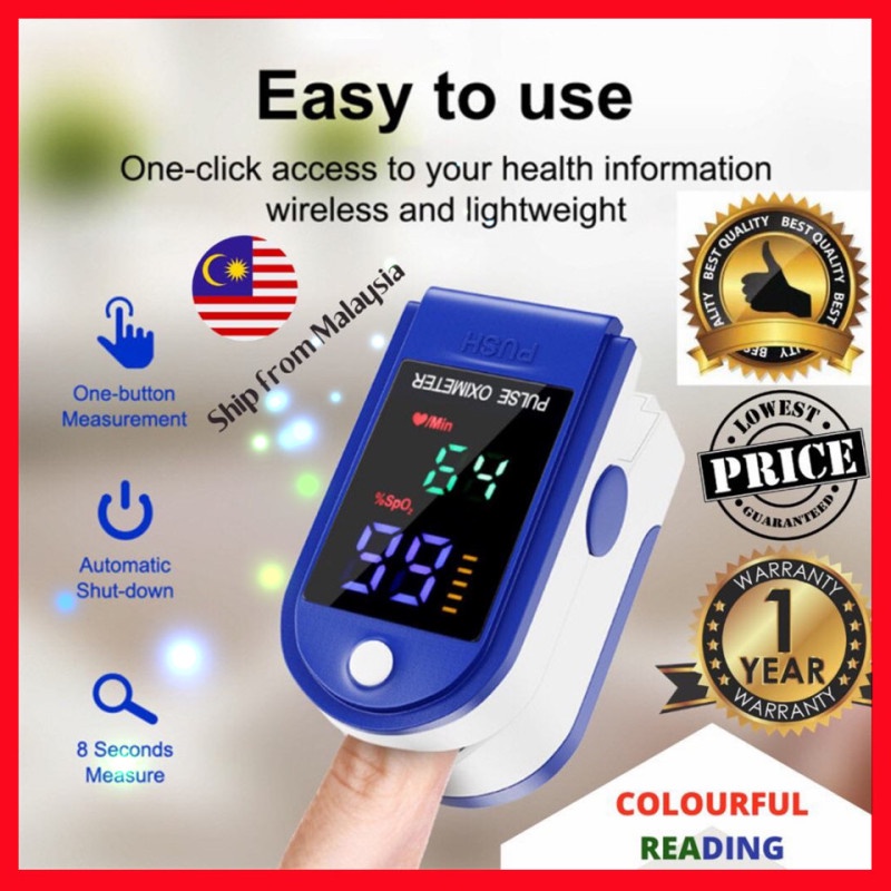 Pulse Oximeter Blood Oxygen Pressure Heart Beat Monitor Finger clip